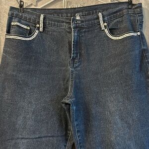 DG2 by Diane Gilman Dark Wash Jeans with Bling sz 12P